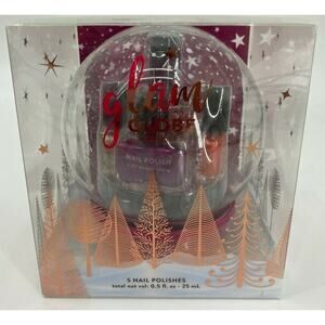 Glam Globe by My Beauty Spot 5 Nail Polishes Colors, Glitters, Sparkles NEW